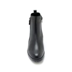 Feestelijke Schoenen|Bottines En Boots<PédiConfort Boots in glad leer met rits en hak, extrabreed zwart
