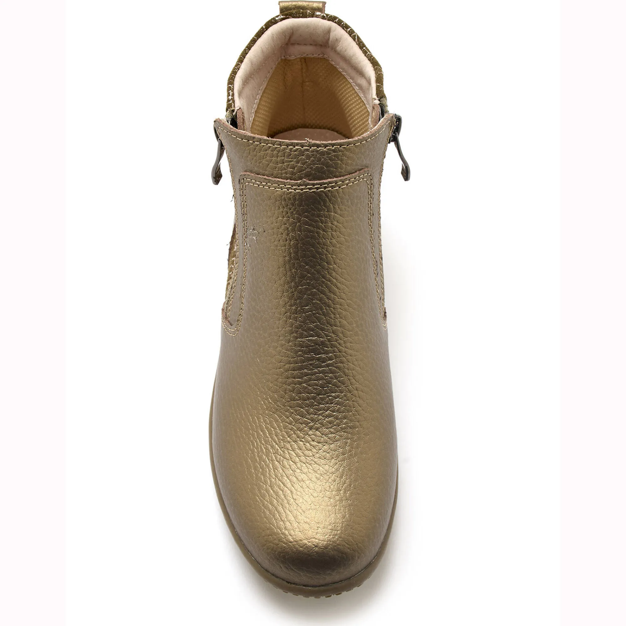 Feestelijke Schoenen|Bottines En Boots<PédiConfort Boots met dubbele rits - verwijderbare comfortzool PÉDICONFORT goudbruin