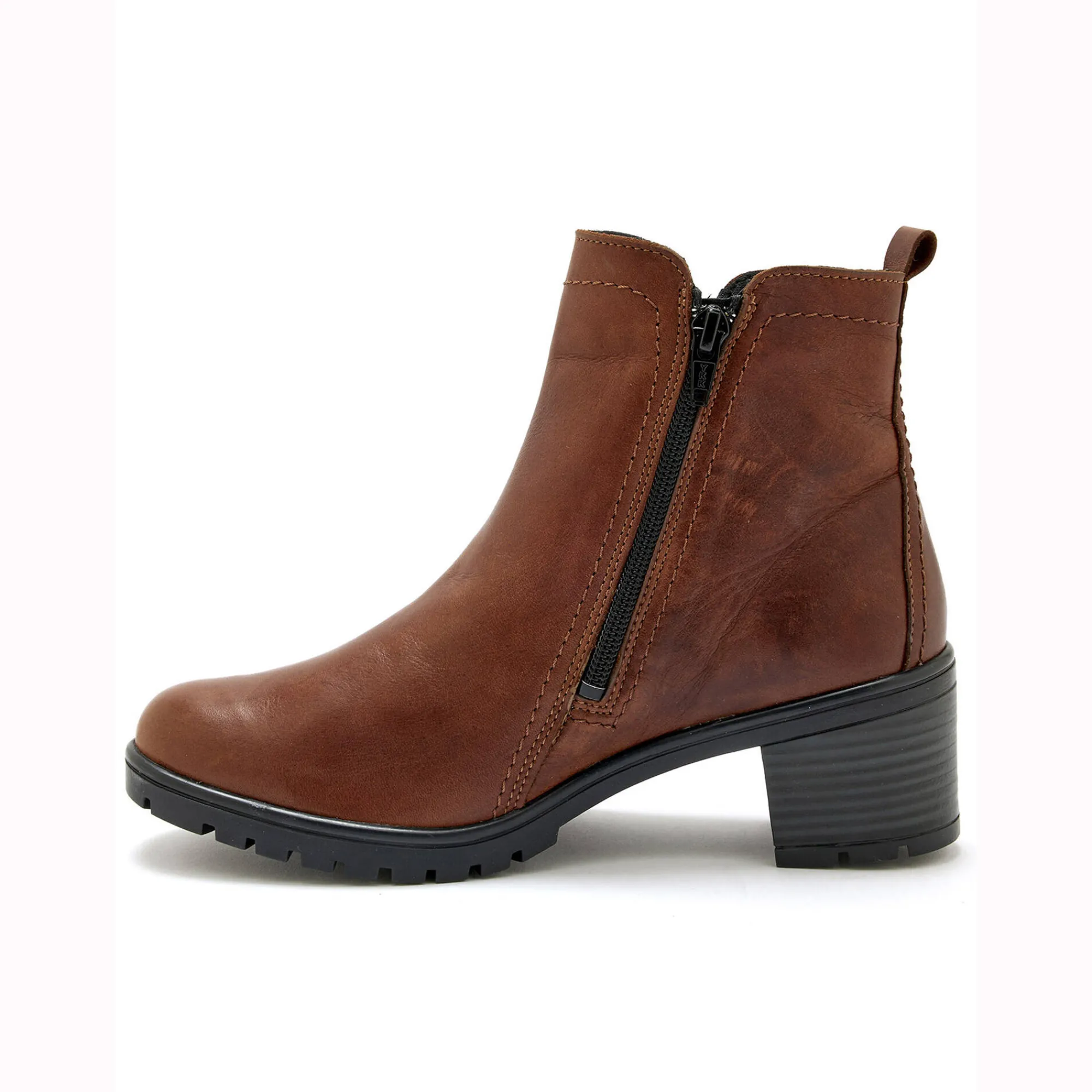 Bottines En Boots|Schoenen<PédiConfort Boots met dubbele rits en comfortbreedte bruin