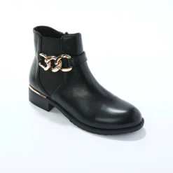 Feestelijke Schoenen|Bottines En Boots<Blancheporte Boots met elastieken en rits, goudkleurige gesp zwart