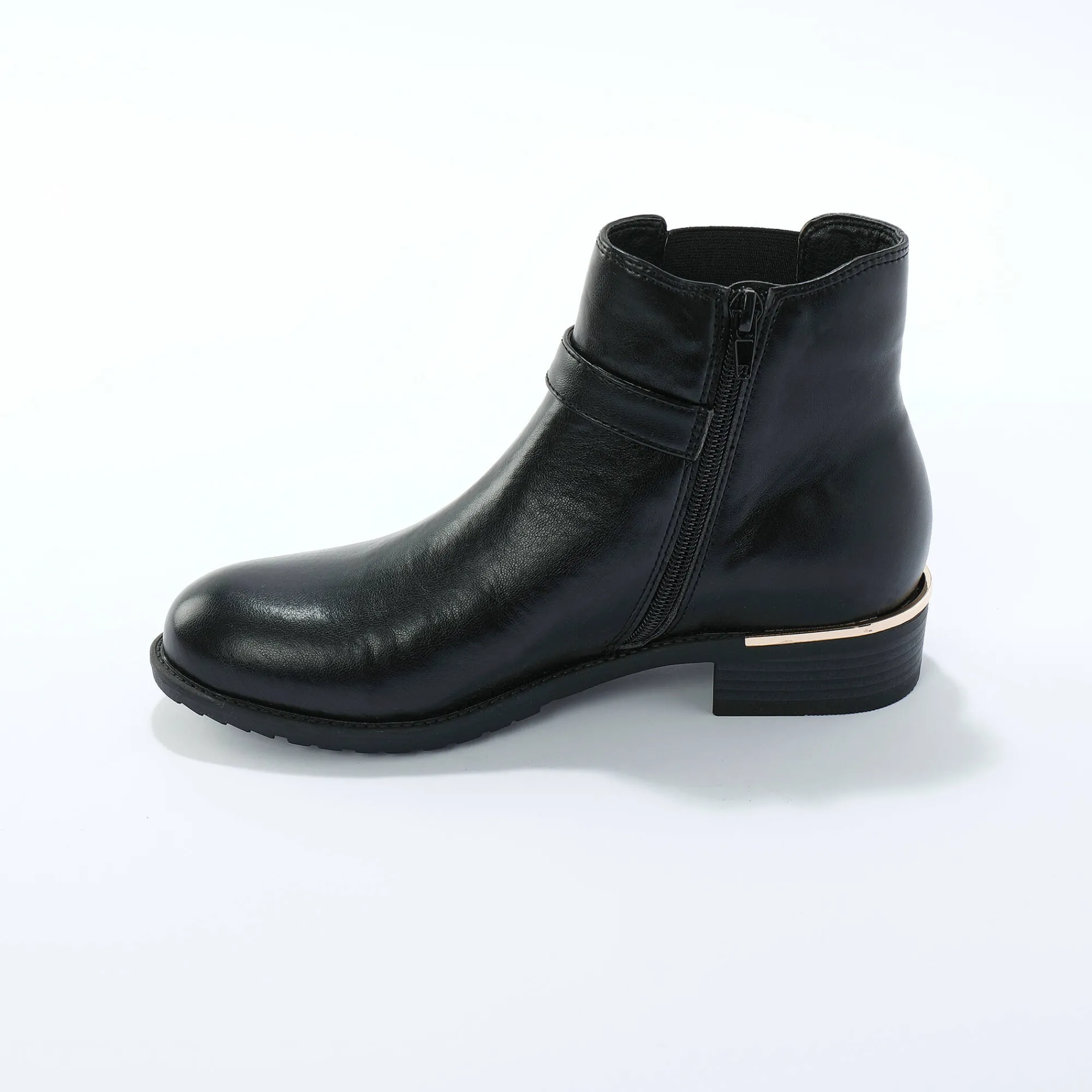Feestelijke Schoenen|Bottines En Boots<Blancheporte Boots met elastieken en rits, goudkleurige gesp zwart