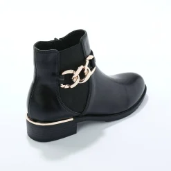 Feestelijke Schoenen|Bottines En Boots<Blancheporte Boots met elastieken en rits, goudkleurige gesp zwart