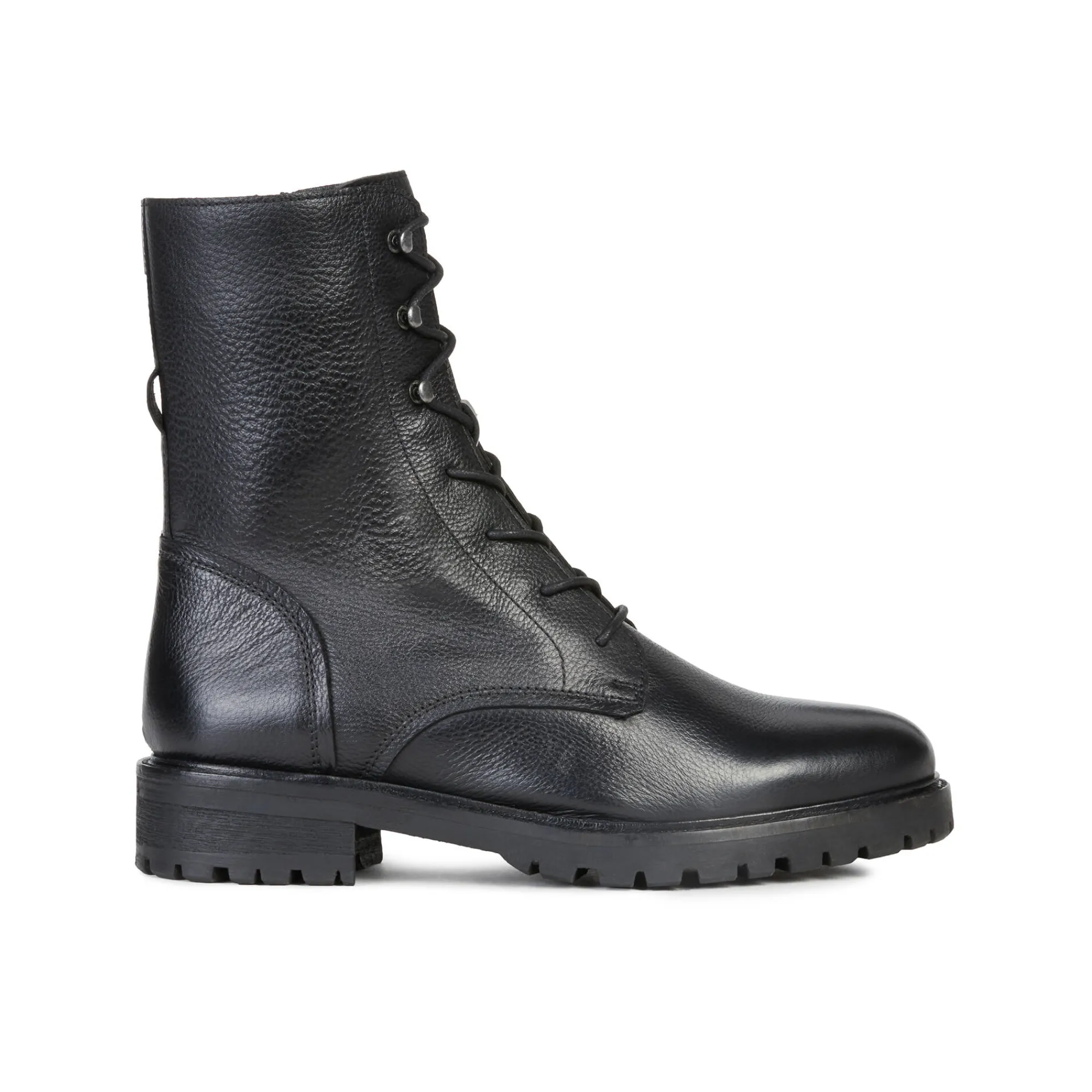 Bottines En Boots|Schoenen<Geox Boots met gekartelde zool en leren bovenwerk, zwart