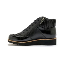 Bottines En Boots|Schoenen<PédiConfort Boots met rits en veters, breed model - zebramotieven zwart