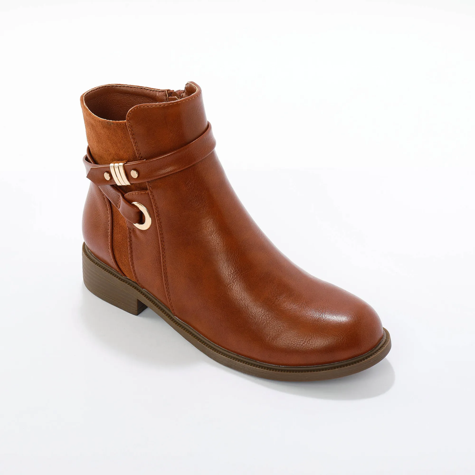 Feestelijke Schoenen|Bottines En Boots<Blancheporte Boots met rits, riempjes en fantasiegespen karamel