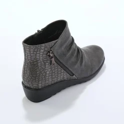 Bottines En Boots|Schoenen<Blancheporte Boots met sleehak en rits, getextureerd effect achter grijs
