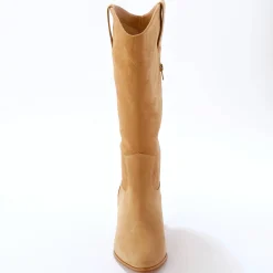 Laarzen|Schoenen<Blancheporte Bottes hautes santiags, cuir suédé lichtbeige