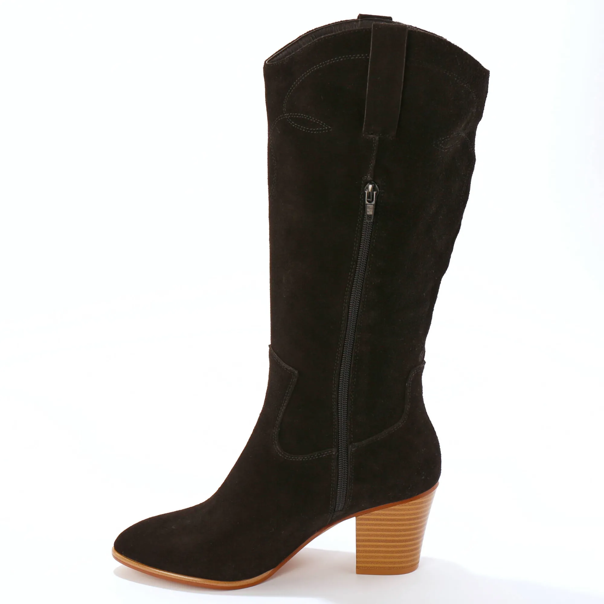 Feestelijke Schoenen|Laarzen<Blancheporte Bottes hautes santiags, cuir suédé zwart
