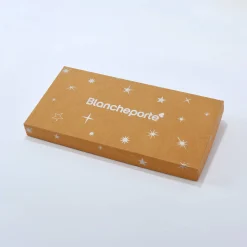 Feesttafel|Servet<Blancheporte Box met 4 katoenen servetten, geborduurd roze + geel