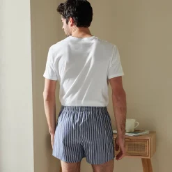 Ondergoed<Blancheporte Boxershort met ingeweven strepen - set van 3 blauw + grijs + marine