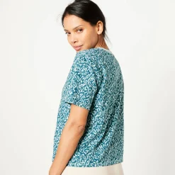 T-Shirt En Topje<Blancheporte Boxy T-shirt, bedrukt eendenblauw