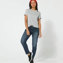 T-Shirt En Topje<Blancheporte Boxy T-shirt met ellebooglange mouwen chiné grijs