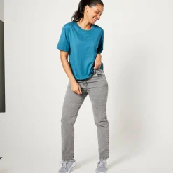 T-Shirt En Topje<Blancheporte Boxy T-shirt met ellebooglange mouwen eendenblauw