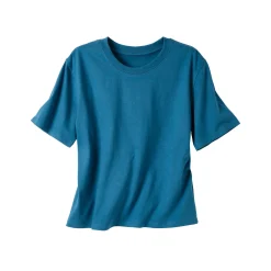 T-Shirt En Topje<Blancheporte Boxy T-shirt met ellebooglange mouwen eendenblauw