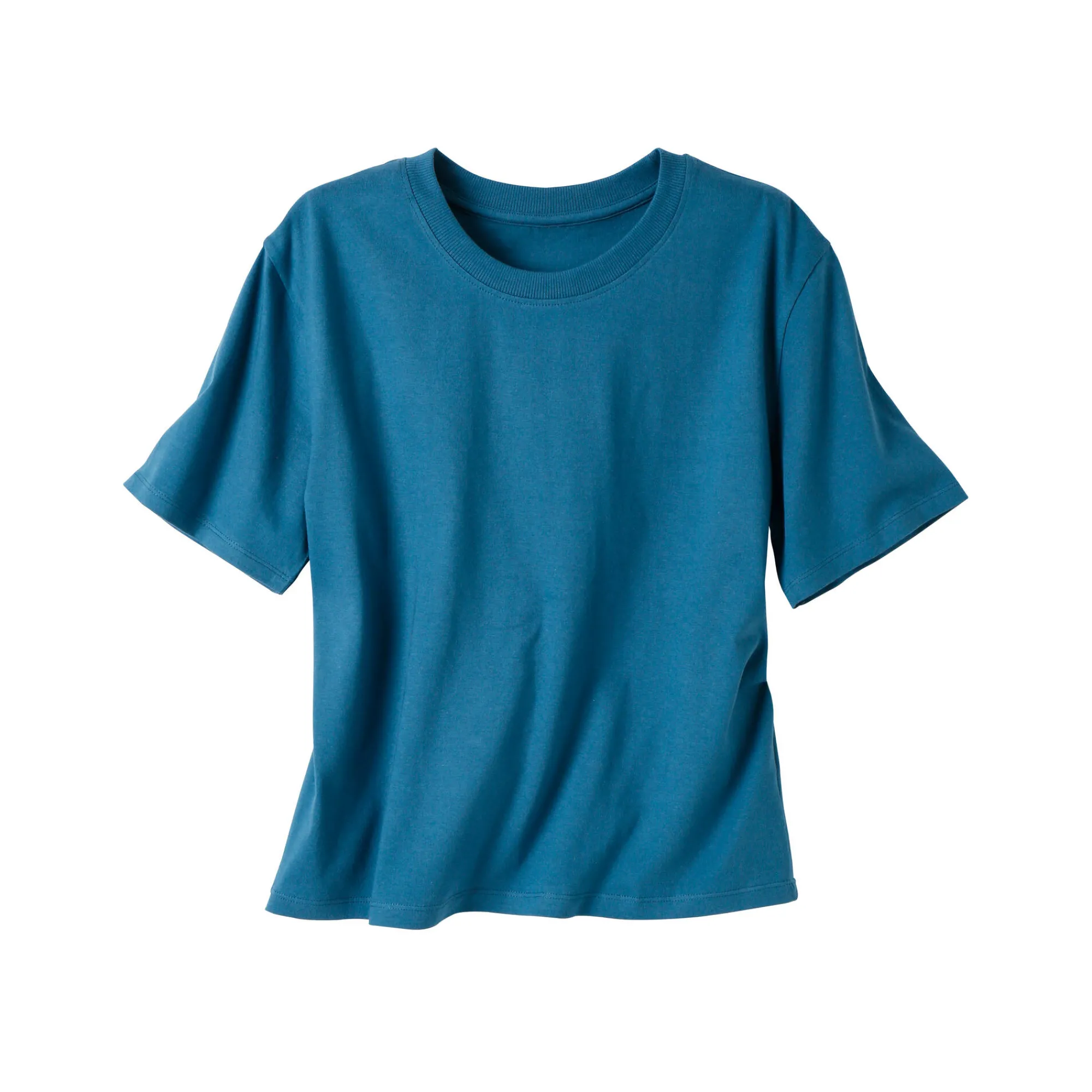 T-Shirt En Topje<Blancheporte Boxy T-shirt met ellebooglange mouwen eendenblauw