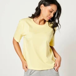 T-Shirt En Topje<Blancheporte Boxy T-shirt met ellebooglange mouwen lichtgeel
