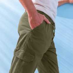 Broek<Blancheporte Broek in cargostijl, elastische gabardine kaki
