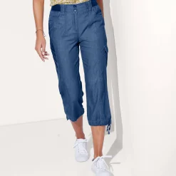 Jeans<Blancheporte 3/4-broek in denim met tricot tailleband stone