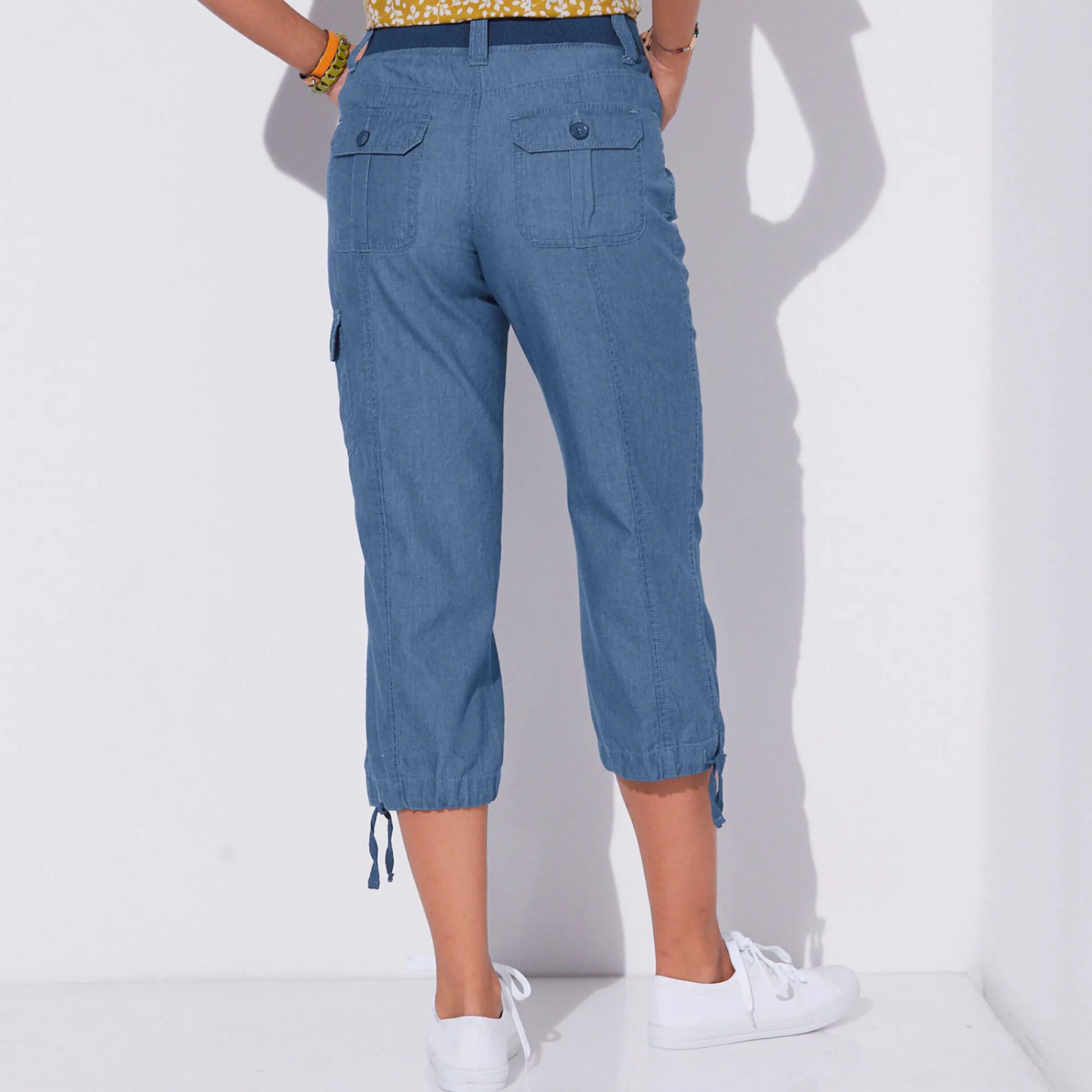 Jeans<Blancheporte 3/4-broek in denim met tricot tailleband stone