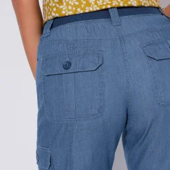 Jeans<Blancheporte 3/4-broek in denim met tricot tailleband stone