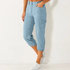 Jeans<Blancheporte 3/4-broek in denim met tricot tailleband bleached