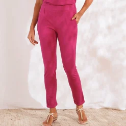 Broek<Blancheporte Broek in effen, soepel tricot met elastische taille violine