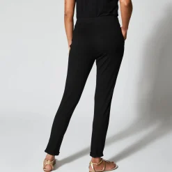 Broek<Blancheporte Broek in effen, soepel tricot met elastische taille zwart