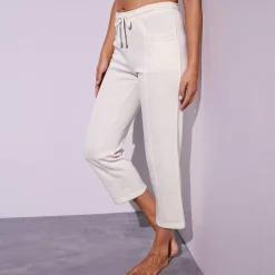 Broek<Blancheporte 7/8-broek in geruwd molton ecru