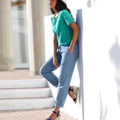 Jeans<Blancheporte Broek in lichte jeansstof bleached
