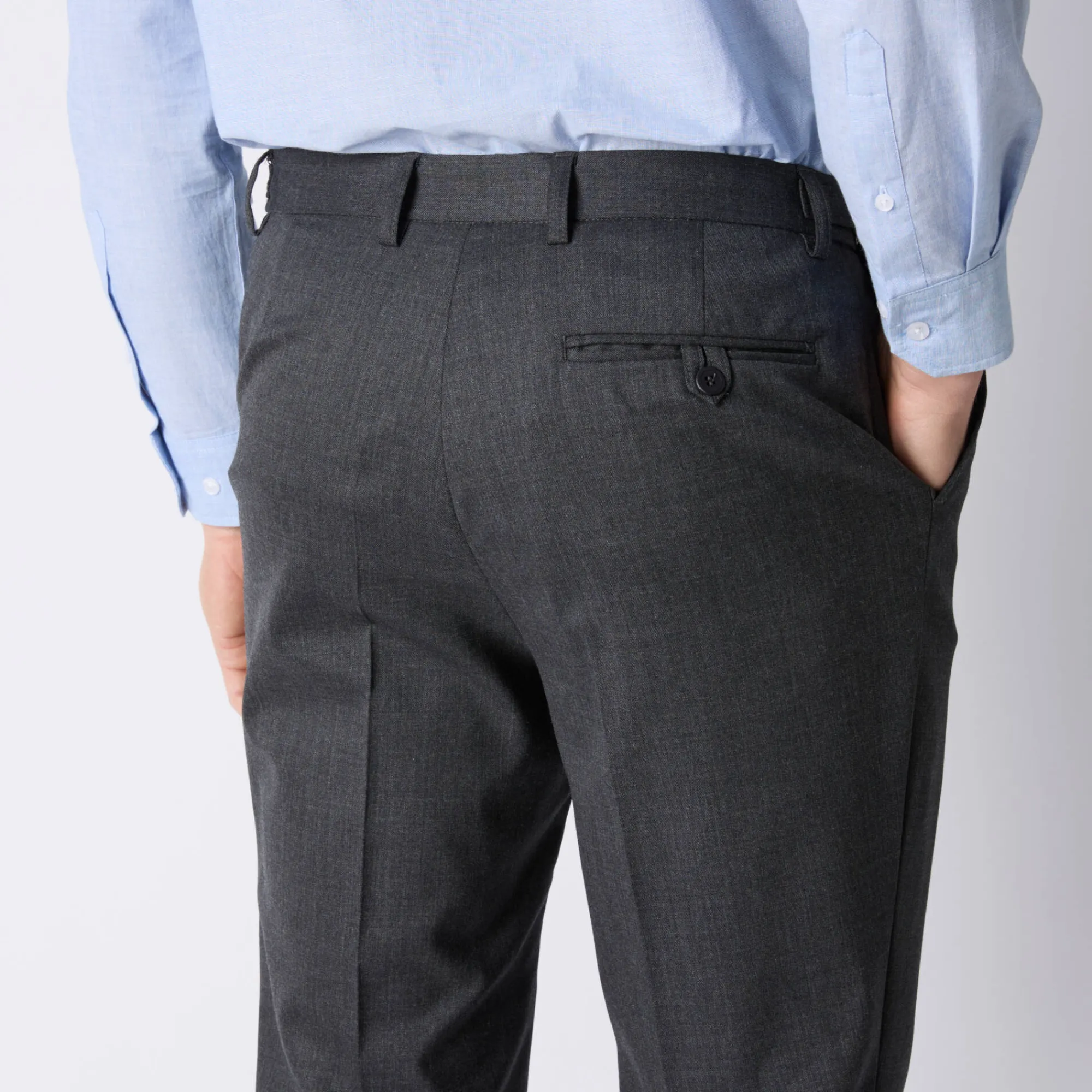 Broek<Blancheporte Broek in polyester en wol met verstelbare tailleband antracietgrijs