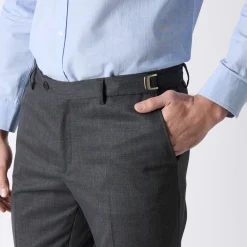 Broek<Blancheporte Broek in polyester en wol met verstelbare tailleband antracietgrijs
