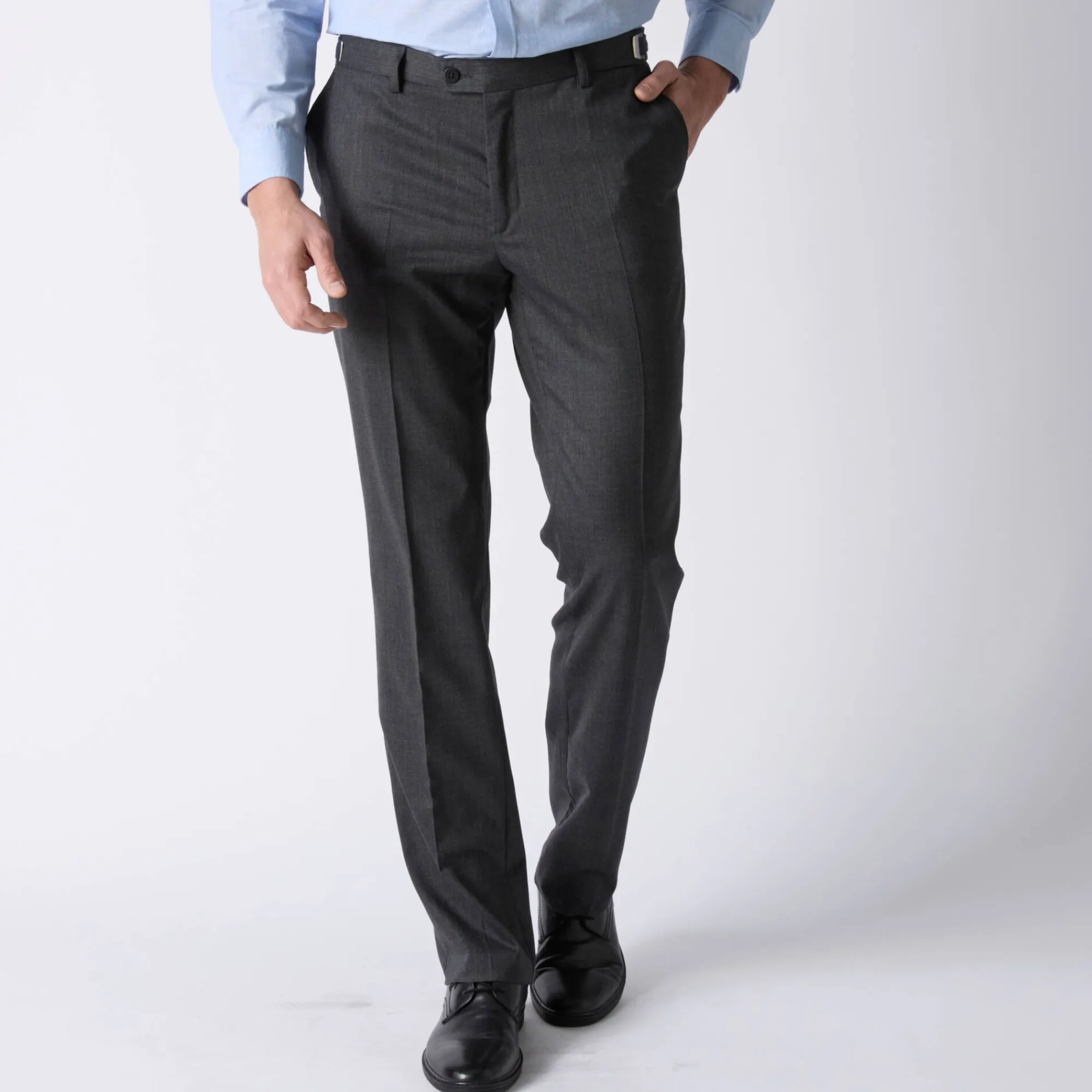 Broek<Blancheporte Broek in polyester en wol met verstelbare tailleband antracietgrijs