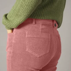 Broek<Blancheporte Broek in ribvelours met recht model grijsroze