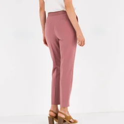 Broek<Blancheporte 7/8-broek in slimmodel, effen rozenhout