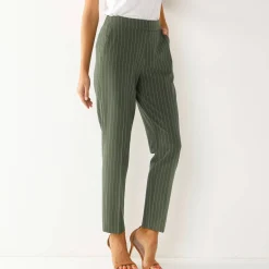 Broek<Blancheporte 7/8-broek in slimmodel, strepenprint kaki