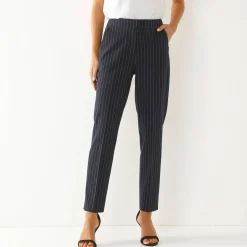 Broek<Blancheporte 7/8-broek in slimmodel, strepenprint marine