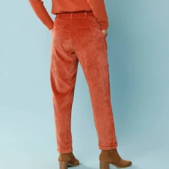 Broek<Blancheporte 7/8-broek in velours, kleine lengtes paprika