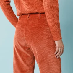 Broek<Blancheporte 7/8-broek in velours, kleine lengtes paprika