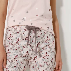 Pyjama<Blancheporte 3/4-broek met bloemenprint - katoenjersey roze