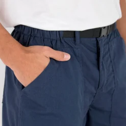 Broek<Blancheporte Broek met 3/4-elastische tailleband + bijpassende ceintuur marineblauw