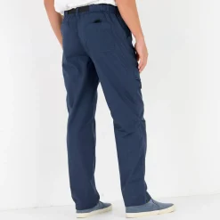 Broek<Blancheporte Broek met 3/4-elastische tailleband + bijpassende ceintuur marineblauw