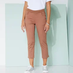 Broek<Blancheporte 3/4-broek met elastische taille koffie