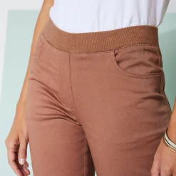 Broek<Blancheporte 3/4-broek met elastische taille koffie