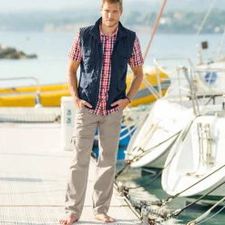 Broek<Blancheporte Broek met 3/4-elastische tailleband + bijpassende ceintuur zandkleur