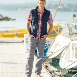 Broek<Blancheporte Broek met 3/4-elastische tailleband + bijpassende ceintuur staalgrijs