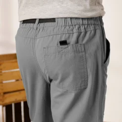 Broek<Blancheporte Broek met 3/4-elastische tailleband + bijpassende ceintuur staalgrijs