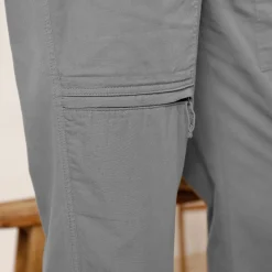 Broek<Blancheporte Broek met 3/4-elastische tailleband + bijpassende ceintuur staalgrijs