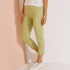 Broek<Blancheporte 3/4-broek met elastische taille lindegroen