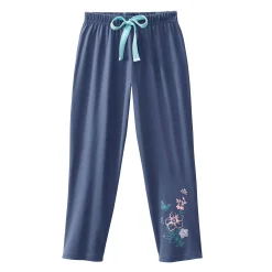 Pyjama<Blancheporte 3/4-broek met geplaatste landelijke print - katoenjersey leiblauw