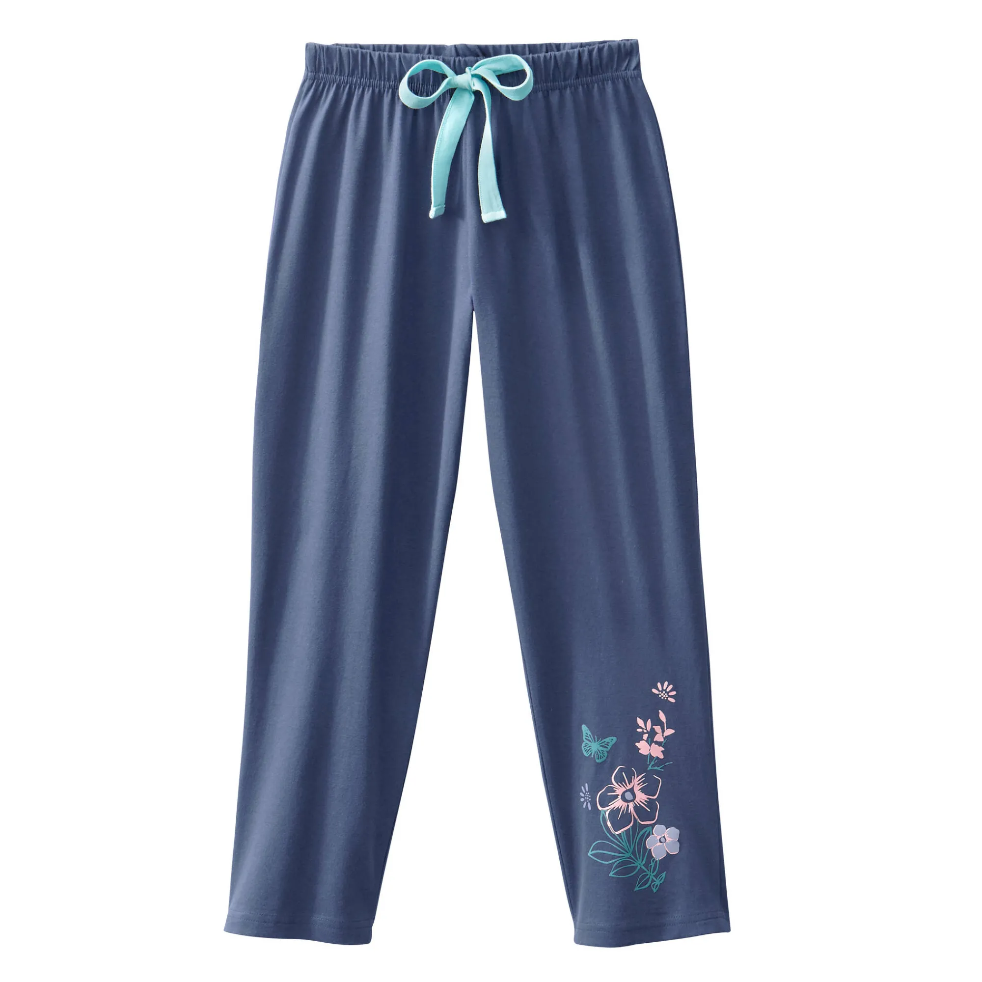 Pyjama<Blancheporte 3/4-broek met geplaatste landelijke print - katoenjersey leiblauw